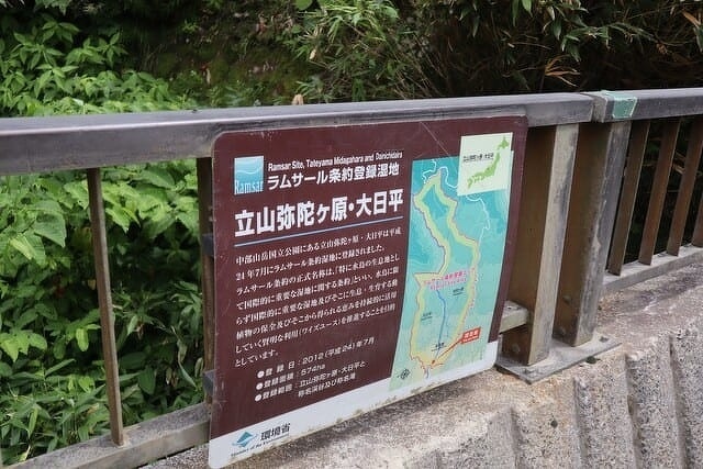 称名滝 橋の看板